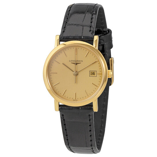 Longines, Presence Champagne Dial Ladies 18K Yellow Gold Watch