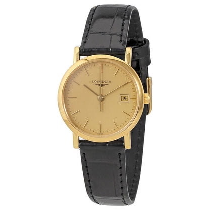 Longines, Presence Champagne Dial Ladies 18K Yellow Gold Watch