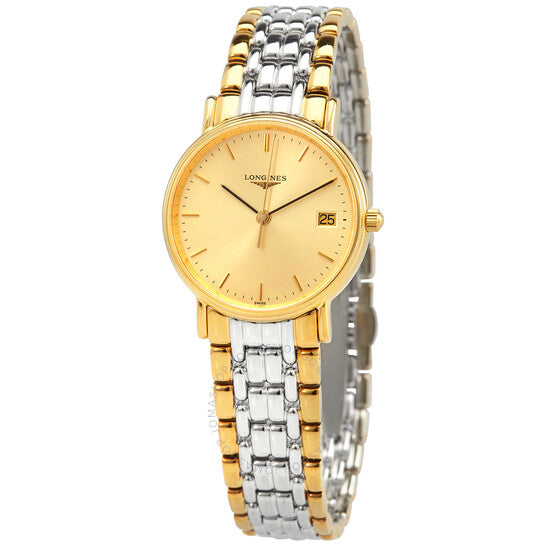 Longines, Presence Quartz Gold Dial Ladies Watch