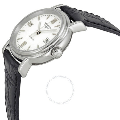 Longines, Presence White Dial Black Leather Ladies Watch L43214152