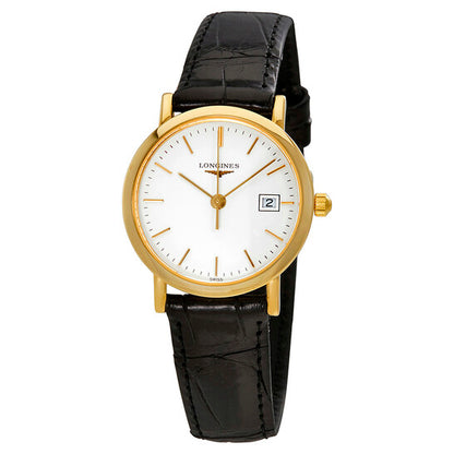 Longines, Presence White Dial Ladies Leather Watch
