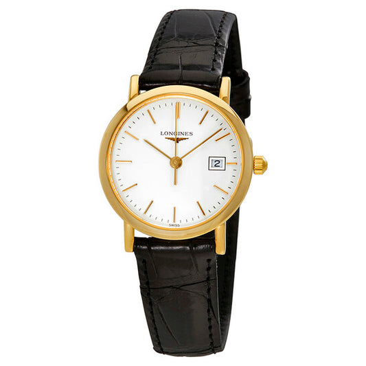 Longines, Presence White Dial Ladies Leather Watch