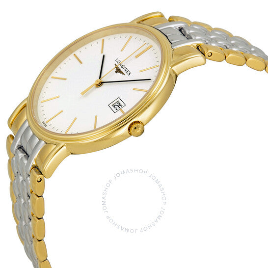 Longines, Presence White Dial Stainless Steel Bracelet Men's Watch