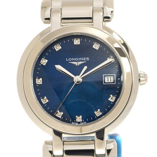 Longines, Prima Luna Quartz Diamond Blue Dial Ladies Watch