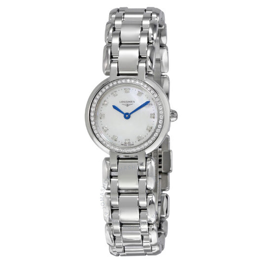 Longines, Primaluna Mother of Pearl Dial Stainless Steel Diamond Ladies Watch