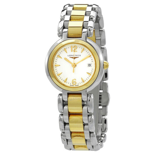 لونجين، ساعة بريما لونا كوارتز للسيدات بمينا بيضاء