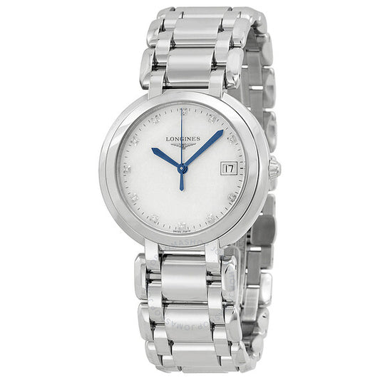 Longines, Primaluna White Dial Diamond Stainless Steel Ladies Watch L81144876