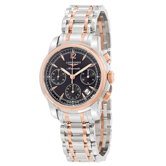 ساعة لونجين سانت إيمييه كرونوغراف أوتوماتيكية سوداء للرجال