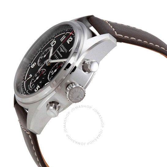 ساعة لونجين سبيريت كرونوغراف أوتوماتيكية للرجال بمينا أسود