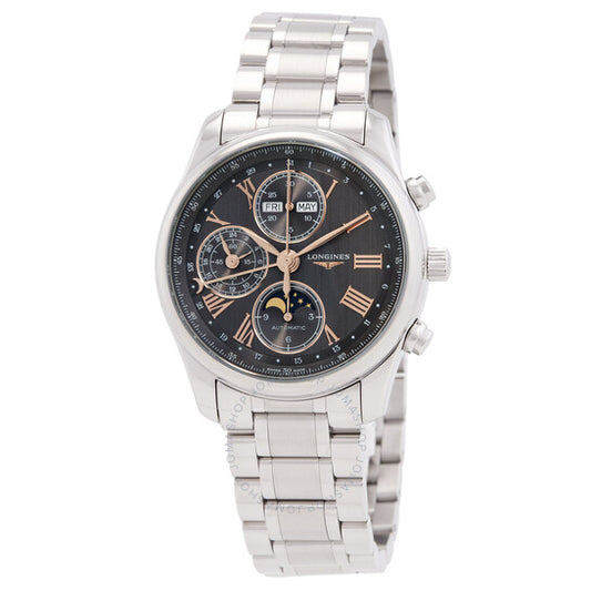 Longines, The Master Collection Chronograph GMT Automatic Moon Phase Anthracite Dial Men's Watch