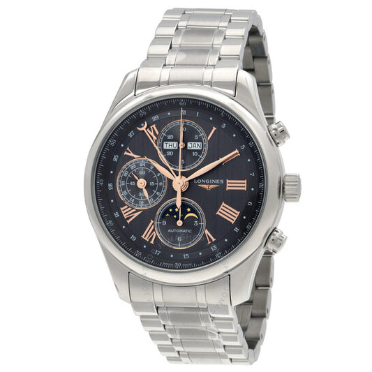 Longines, The Master Collection Chronograph GMT Automatic Moon Phase Anthracite Dial Men's Watch