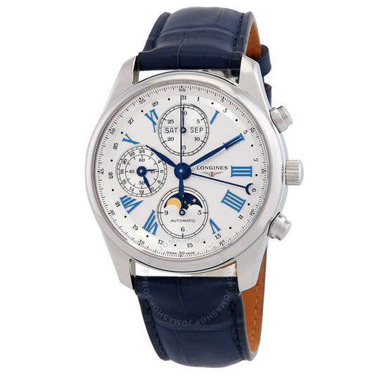 Longines, The Master Collection Chronograph GMT Automatic Moon Phase Silver Dial Men's Watch