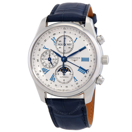Longines, The Master Collection Chronograph GMT Automatic Moon Phase Silver Dial Men's Watch