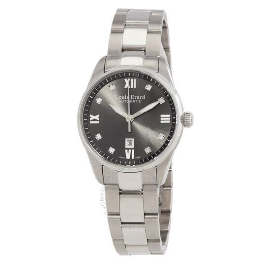 ساعة لويس إيرارد، هيريتيج أوتوماتيكية نسائية بمينا رمادية مرصعة بالألماس