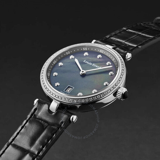 ساعة لويس إيرارد، رومانس كوارتز ماسية بمينا سوداء للسيدات