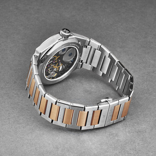 ساعة مانجر ريفولوشن للرجال ذات الميناء الأسود واليدوي