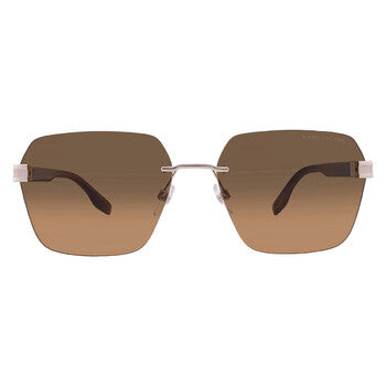 Brown Gradient Geometric Men's Sunglasses