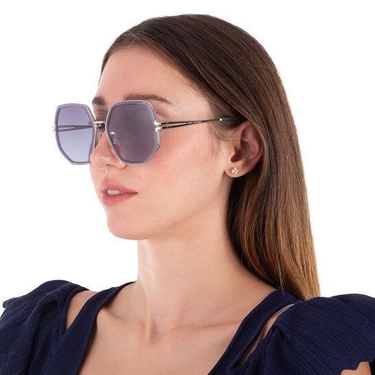 Grey Azure Gradient Geometric Ladies Sunglasses