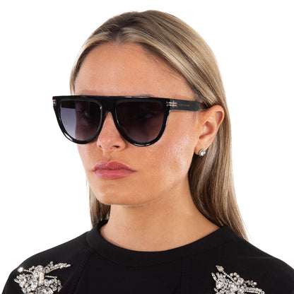 Grey Gradient Browline Ladies Sunglasses