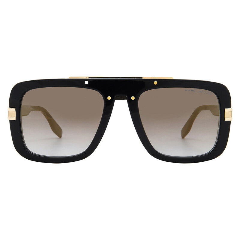 Grey Shaded Gold Rectangular Men's Sunglasses