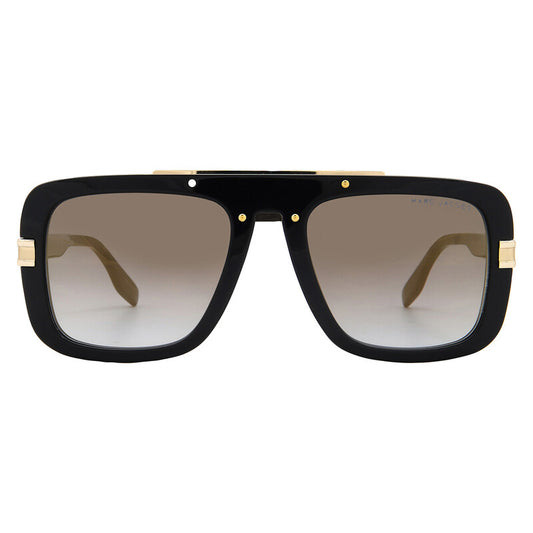 Grey Shaded Gold Rectangular Men's Sunglasses