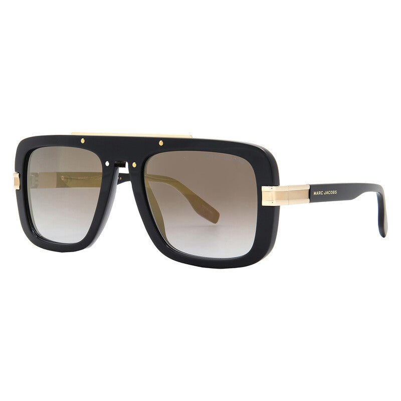 Grey Shaded Gold Rectangular Men's Sunglasses