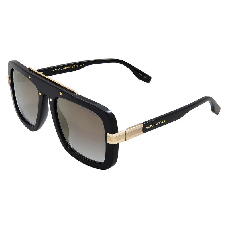 Grey Shaded Gold Rectangular Men's Sunglasses