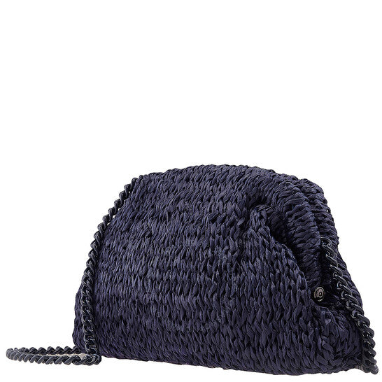 Maria La Rosa, Blue Game Raffia Clutch Bag
