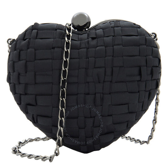 Maria La Rosa, Hand-Woven Heart-Shaped Clutch With Strap