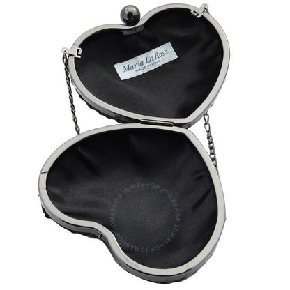 Maria La Rosa, Hand-Woven Heart-Shaped Clutch With Strap