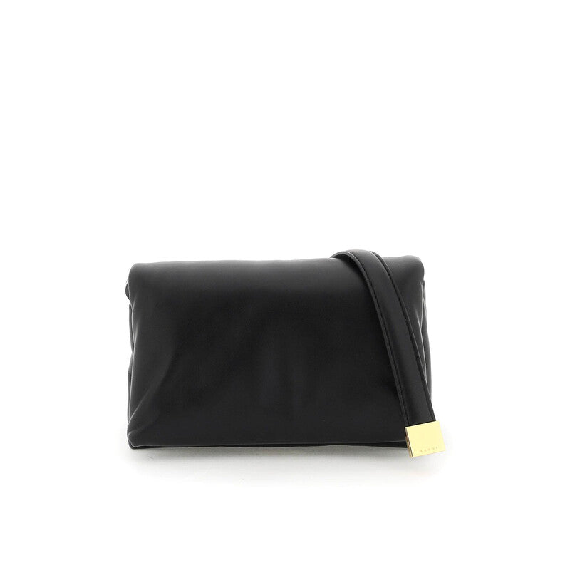 Black Leather Prisma Shoulder Bag