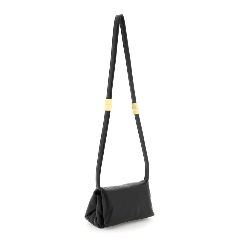 Black Leather Prisma Shoulder Bag