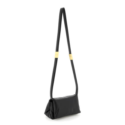 Black Leather Prisma Shoulder Bag