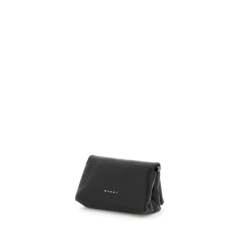 Black Leather Prisma Shoulder Bag
