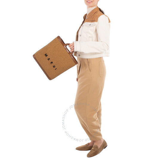 Marni, Raw Sienna Raffia Tropicalia Tote Bag