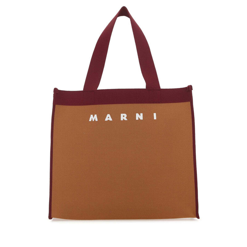 Two-tone Fabric Medium Shopping Bag