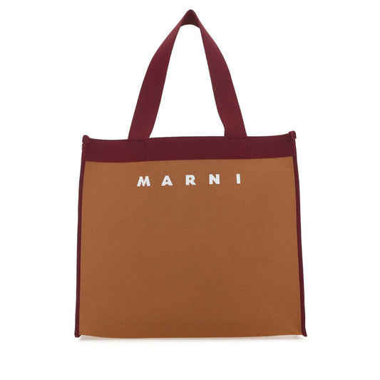 Two-tone Fabric Medium Shopping Bag