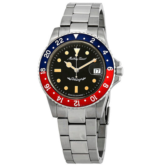 Mathey-Tissot, Mathey Vintage Automatic Blue and Red Pepsi Bezel 40 mm Men's Watch