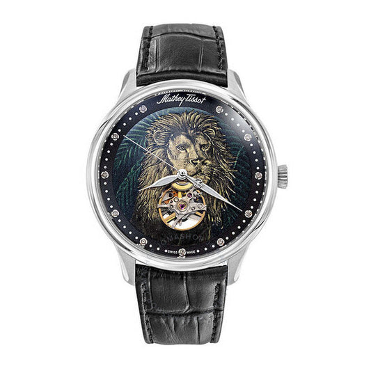 ساعة ماثي تيسوت إدموند أوتو الرجالية المصنوعة يدويًا بميناء متعدد الألوان