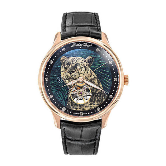 ساعة ماثي تيسوت إدموند أوتو الرجالية المصنوعة يدويًا بميناء متعدد الألوان