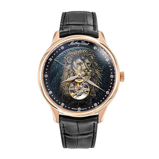 ساعة ماثي تيسوت إدموند أوتو الرجالية المصنوعة يدويًا بميناء متعدد الألوان