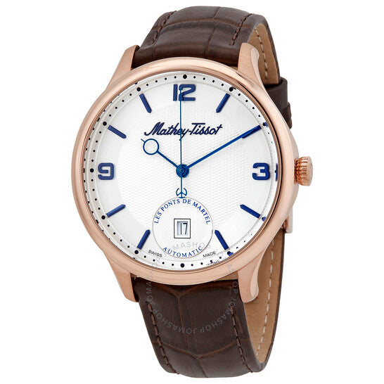 ساعة ماثي تيسوت إدموند أوتوماتيكية للرجال بمينا أبيض
