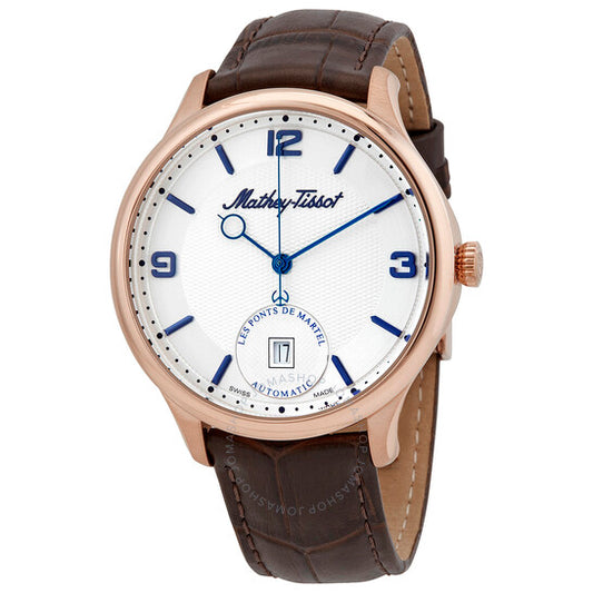 ساعة ماثي تيسوت إدموند أوتوماتيكية للرجال بمينا أبيض