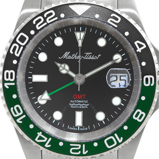 Mathey-Tissot, GMT Automatic Black Dial Sprite Bezel Men's Watch