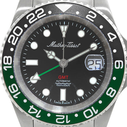 Mathey-Tissot, GMT Automatic Black Dial Sprite Bezel Men's Watch