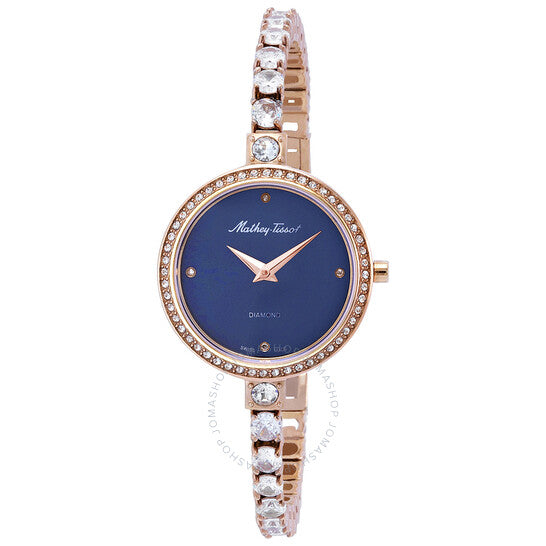 Mathey-Tissot, Infinity Quartz Diamond Crystal Blue Dial Ladies Watch