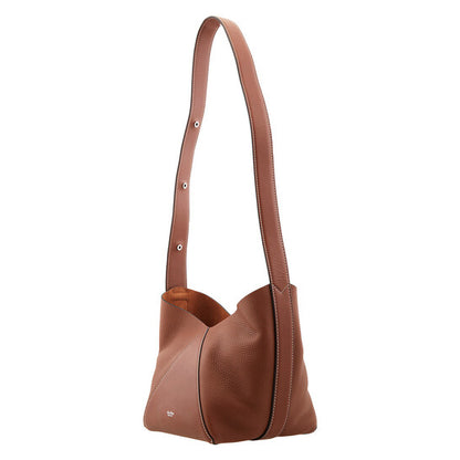 Deer-Print Leather Small Bucket Bag