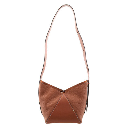 Deer-Print Leather Small Bucket Bag