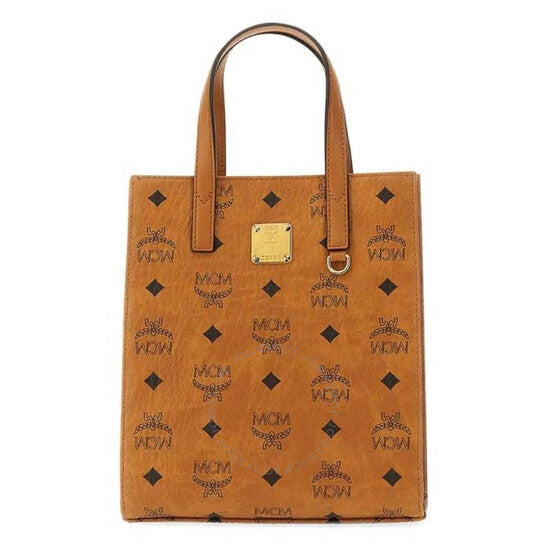 MCM, Mini Aren Tote Bag In Visetos Cognac