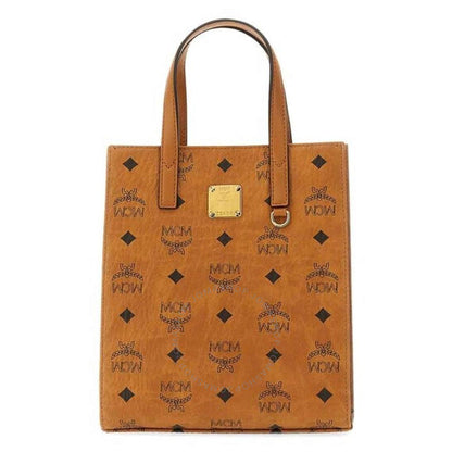MCM, Mini Aren Tote Bag In Visetos Cognac